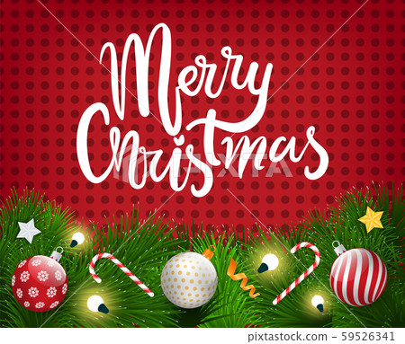 Merry Christmas Poster with Symbols of Holiday 59526341