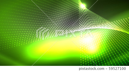 Glossy shiny glowing neon waves 59527100