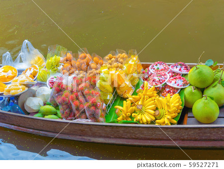 Local people sell fruits, food and souvenirs on Local people sell fruits, food and souvenirs on 59527271