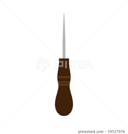 Awl groover shoemaker vector handle tool icon. Awl groover shoemaker vector handle tool icon. 59527976