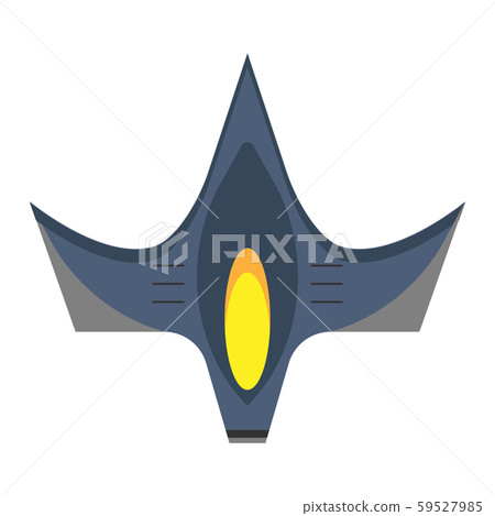 Space fighter top view flat vector icon. Flight 59527985
