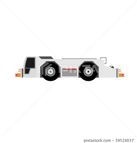 Airport tow truck vector flat side view. 59528037
