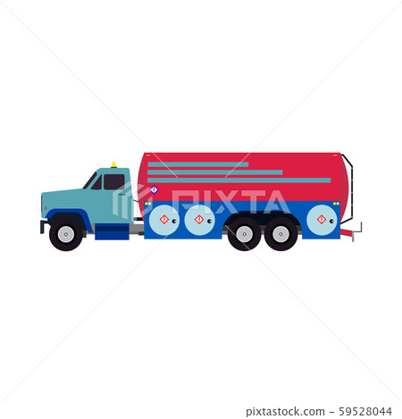 Airport aviation fuel truck vector flat side view. 59528044