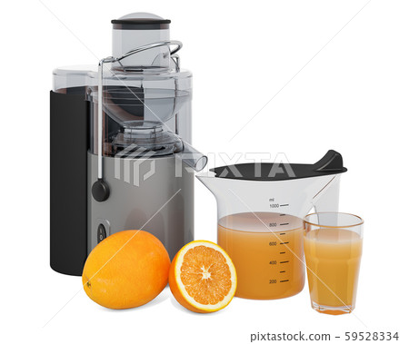 Orange juice with electric juicer 59528334