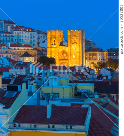 Lisbon Cathedral twilight church Portugal Lisbon Cathedral twilight church Portugal 59528803