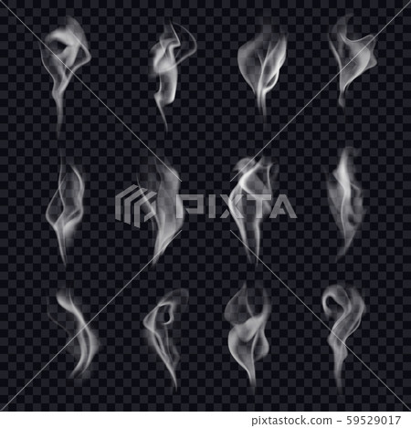 Set of isolated cigarette smoke or censer steam 59529017