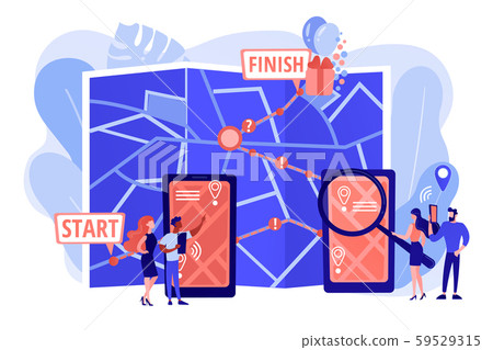 Interactive city quest concept vector illustration Interactive city quest concept vector illustration 59529315