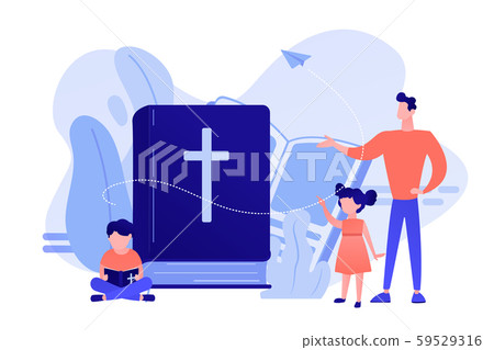 Religious summer camp concept vector illustration. Religious summer camp concept vector illustration. 59529316