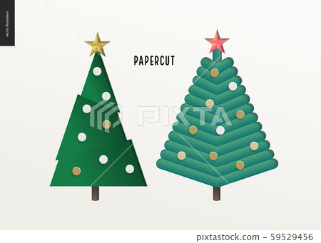 Papercut - christmas trees set 59529456