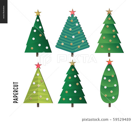 Papercut - christmas trees set 59529489