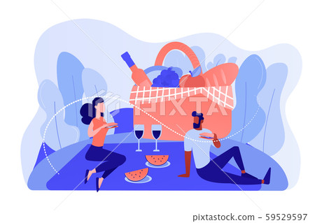 Summer picnic concept vector illustration. Summer picnic concept vector illustration. 59529597