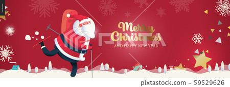 Skiing Santa Claus - christmas web banner 59529626