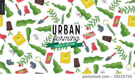Urban farming and gardening pattern 59529750