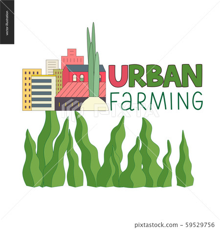 Urban farming and gardening logo Urban farming and gardening logo 59529756