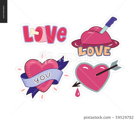 Set of contemporary girlie Love letter logo Set of contemporary girlie Love letter logo 59529782