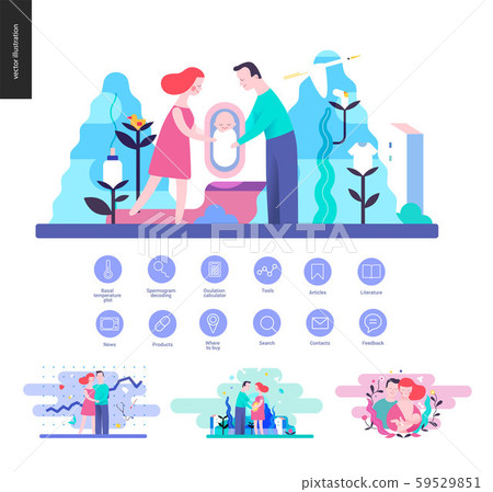 Reproduction - illustrations and otlined icons Reproduction - illustrations and otlined icons 59529851