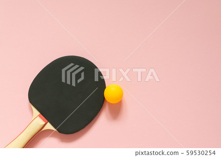 Black tennis ping pong racket isolated 59530254
