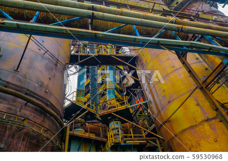 Exterior of an abandoned metallurgical plant Exterior of an abandoned metallurgical plant 59530968