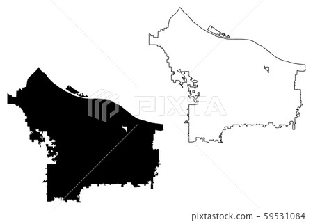 Portland City map vector 59531084