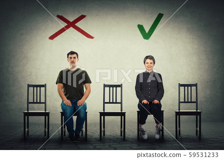 two persons candidates for a vacant job place two persons candidates for a vacant job place 59531233