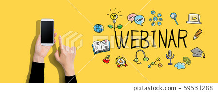 Webinar with person using a smartphone 59531288