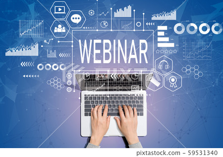 Webinar concept with person using laptop 59531340