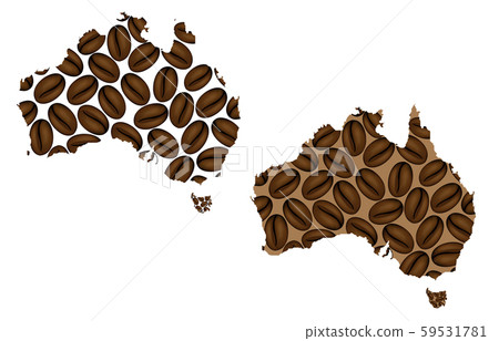 Australia -  map of coffee bean 59531781