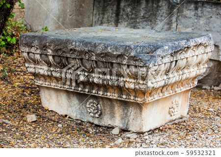 Detail of the ruins of the a Ancient Agora in Athens 59532321
