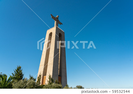 Statue of Jesus Christ in Lisbon near the bridge on October 25th. 59532544