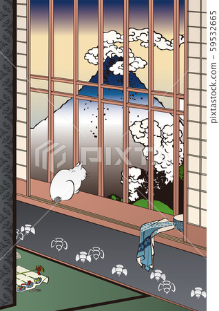 Famous Edo Hundred Views Asakusa Taura Town Hall & Koshu Mitsukoshi 59532665