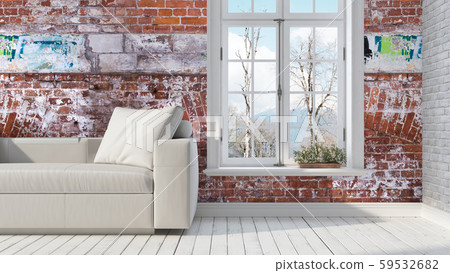 Modern bright interior . 3D rendering 59532682