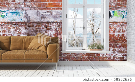 Modern bright interior . 3D rendering 59532686