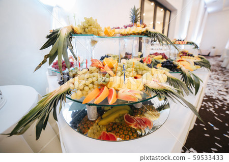 Different fruint on the table in restaurant 59533433