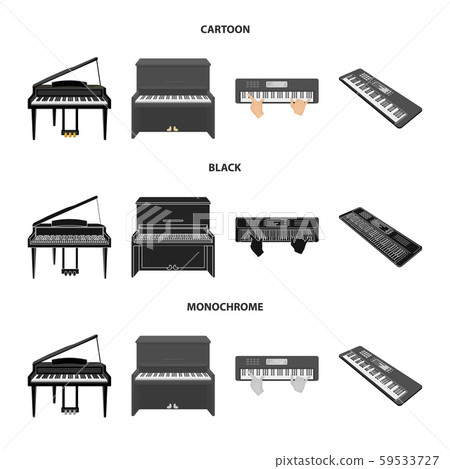Vector illustration of music and piano logo. Set of music and song stock symbol for web. Vector illustration of music and piano logo. Set of music and song stock symbol for web. 59533727