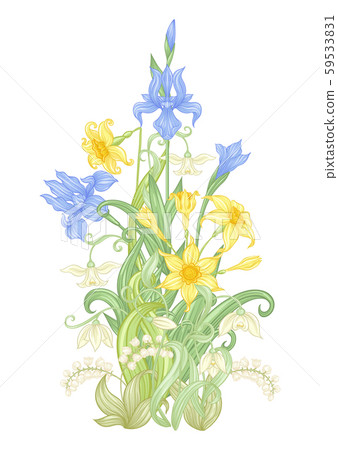 A bouquet of spring flowers. 59533831