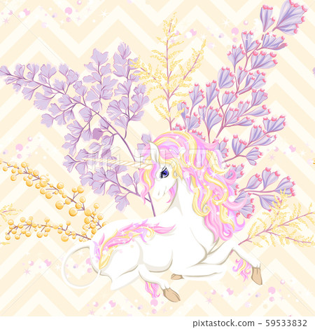 Seamless pattern, background with unicorn 59533832