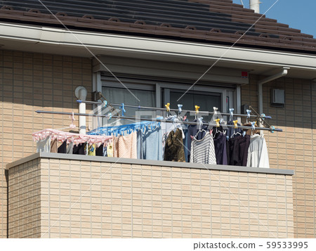Laundry dried on the veranda Laundry dried on the veranda 59533995