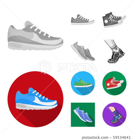 Isolated object of shoe and sport symbol. Set of shoe and fitness vector icon for stock. 59534641