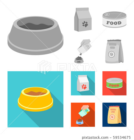 Vector illustration of food and tin symbol. Set of food and bottle stock symbol for web. 59534675