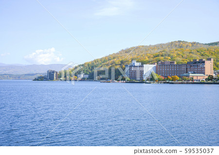 Lake Toya hot spring town (view from pleasure boat) 59535037