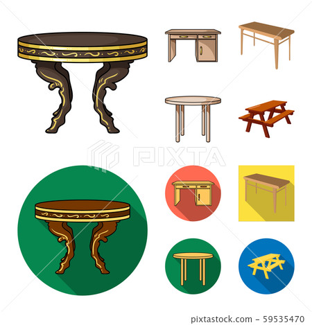 Isolated object of table and wooden icon. Set... - Stock Illustration ...