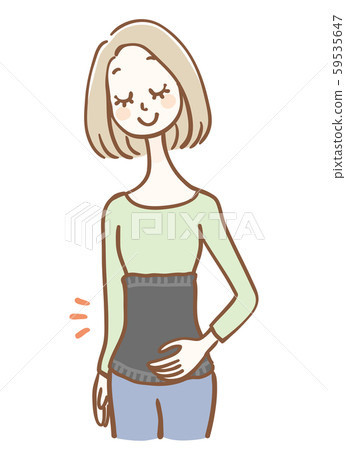 一個女人做胃的插圖 一個女人做胃的插圖 59535647