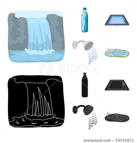 Vector illustration of water and drop symbol. Collection of water and splash stock symbol for web. Vector illustration of water and drop symbol. Collection of water and splash stock symbol for web. 59535872