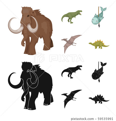 Isolated object of animal and character icon. Set of animal and ancient stock symbol for web. Isolated object of animal and character icon. Set of animal and ancient stock symbol for web. 59535991