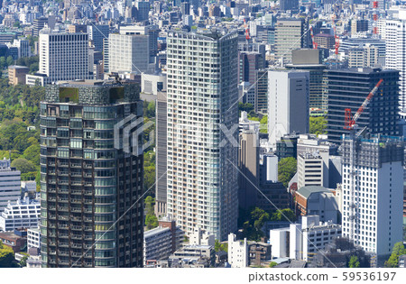Tokyo landscape 2019 high-rise apartments around Roppongi 59536197