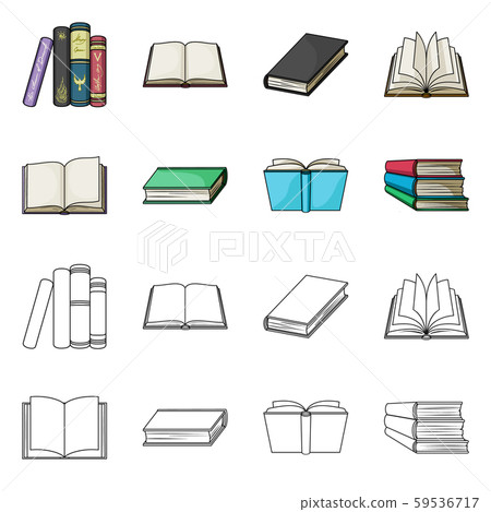 Vector design of library and textbook symbol. Collection of library and school vector icon for stock Vector design of library and textbook symbol. Collection of library and school vector icon for stock 59536717