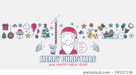 Santa claus and the christmas icons colored 59537136