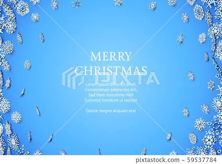 Christmas card with snowflakes on blue background or frame Christmas card with snowflakes on blue background or frame 59537784