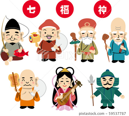 Seven Lucky God Illustrations 59537787