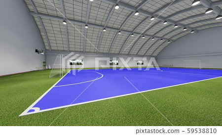 五人制足球場室內體育館工廠車間藍色插圖6 59538810